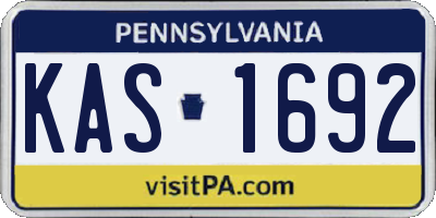 PA license plate KAS1692