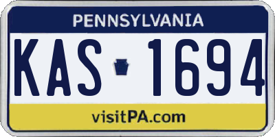 PA license plate KAS1694