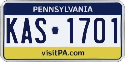 PA license plate KAS1701