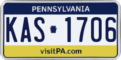 PA license plate KAS1706