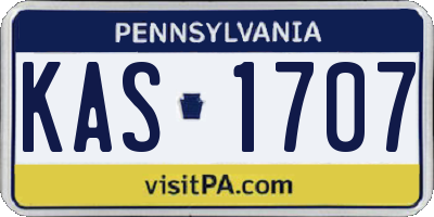 PA license plate KAS1707