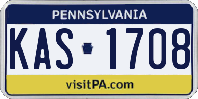 PA license plate KAS1708