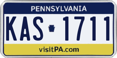 PA license plate KAS1711