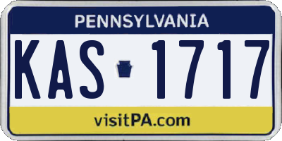 PA license plate KAS1717