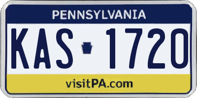 PA license plate KAS1720