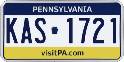 PA license plate KAS1721