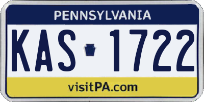 PA license plate KAS1722