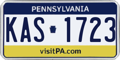 PA license plate KAS1723