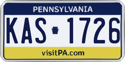 PA license plate KAS1726