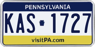 PA license plate KAS1727