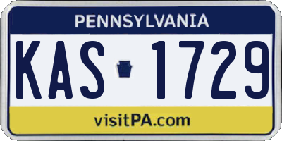 PA license plate KAS1729