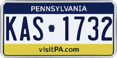 PA license plate KAS1732