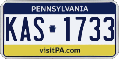 PA license plate KAS1733