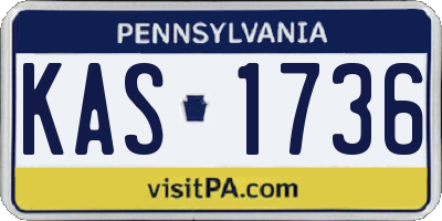 PA license plate KAS1736