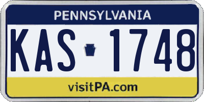 PA license plate KAS1748