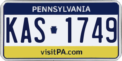 PA license plate KAS1749