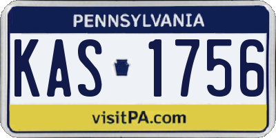 PA license plate KAS1756