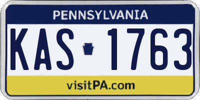 PA license plate KAS1763