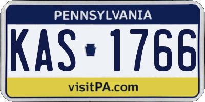 PA license plate KAS1766