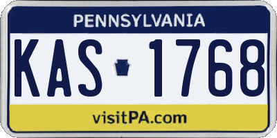 PA license plate KAS1768