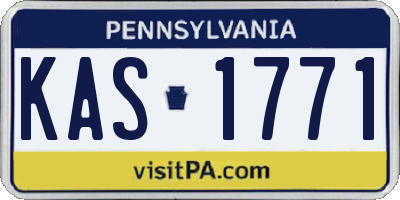 PA license plate KAS1771