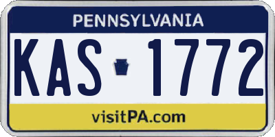 PA license plate KAS1772