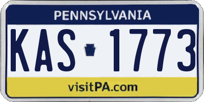 PA license plate KAS1773