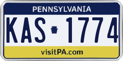PA license plate KAS1774