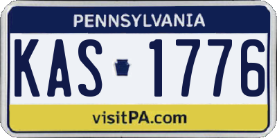 PA license plate KAS1776