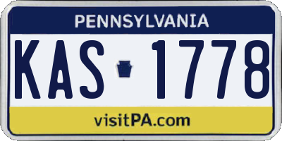 PA license plate KAS1778