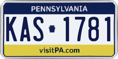 PA license plate KAS1781