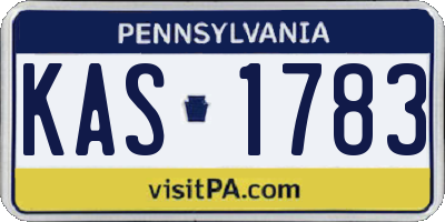 PA license plate KAS1783