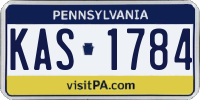 PA license plate KAS1784