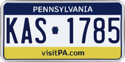 PA license plate KAS1785
