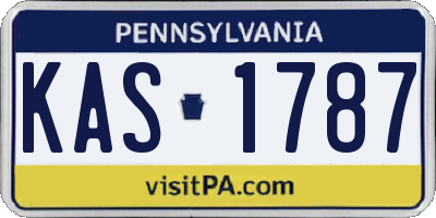 PA license plate KAS1787