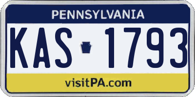 PA license plate KAS1793