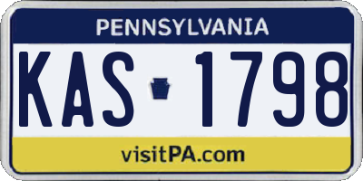 PA license plate KAS1798