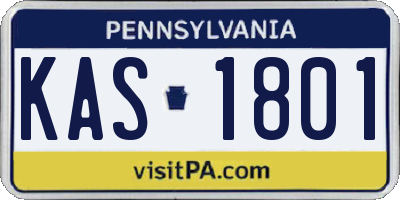 PA license plate KAS1801
