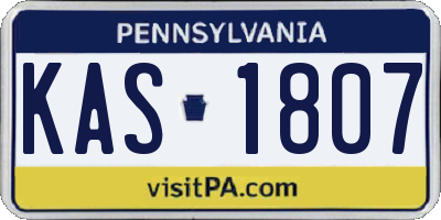 PA license plate KAS1807
