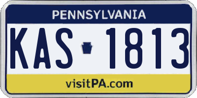 PA license plate KAS1813