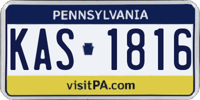 PA license plate KAS1816