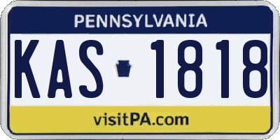 PA license plate KAS1818