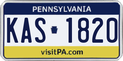 PA license plate KAS1820