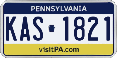 PA license plate KAS1821