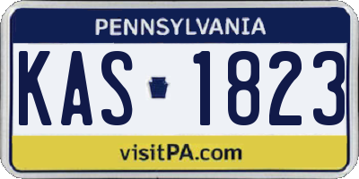 PA license plate KAS1823