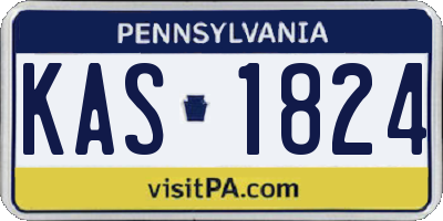 PA license plate KAS1824