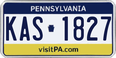 PA license plate KAS1827