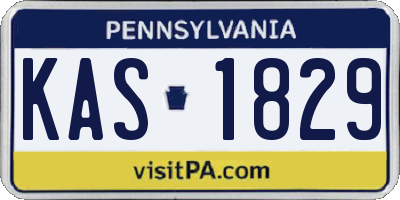 PA license plate KAS1829