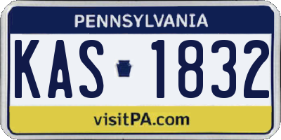 PA license plate KAS1832