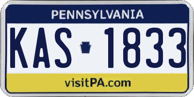 PA license plate KAS1833